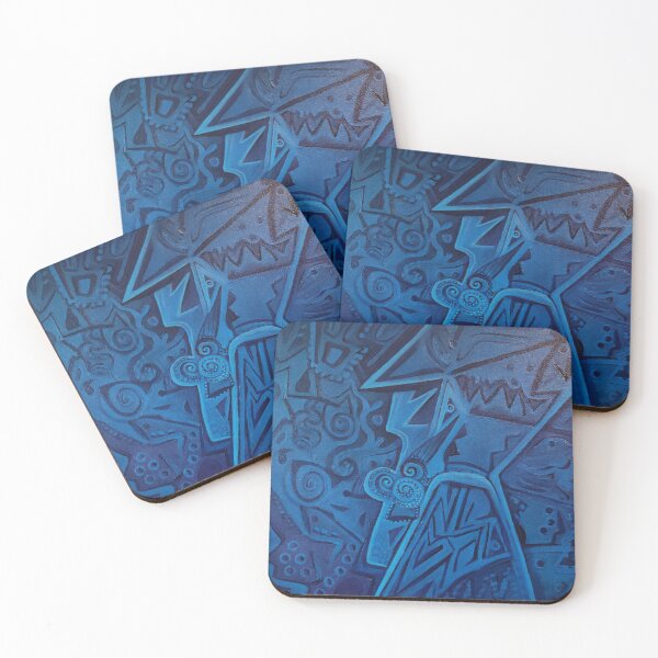 Artikelvorschau, Sans Comic – Abstrakte Alienform in blauem Acryl entworfen und verkauft von uniQuin.