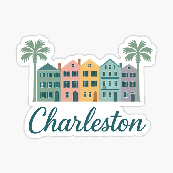 Item preview, Rainbow Row Charleston SC Pastel Houses Design designed and sold by 283Designs.
