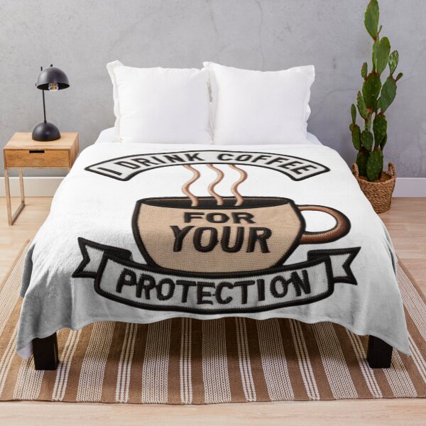 Item preview, I Drink Coffee For Your Protection Embroidered Patch Design designed and sold by ArtDesignTp.