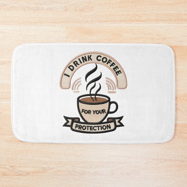 Item preview, I Drink Coffee For Your Protection Embroidered Patch Design designed and sold by ArtDesignTp.