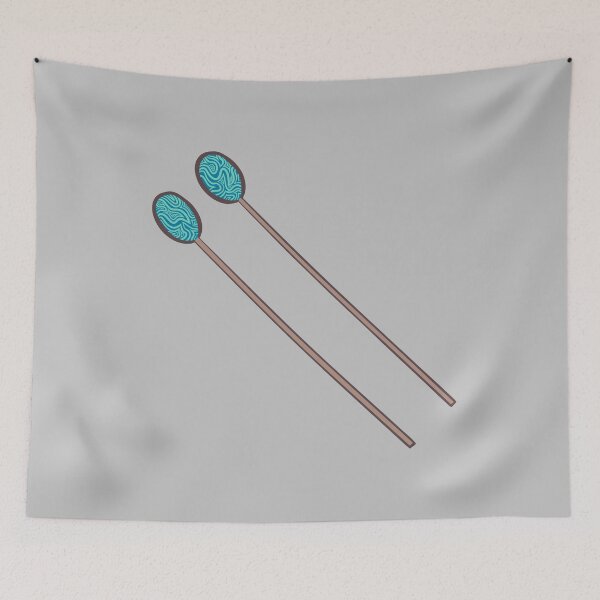 Item preview, Blue Marimba Mallets Pair of Percussion Sticks (Tilted) designed and sold by Roxee Jo.