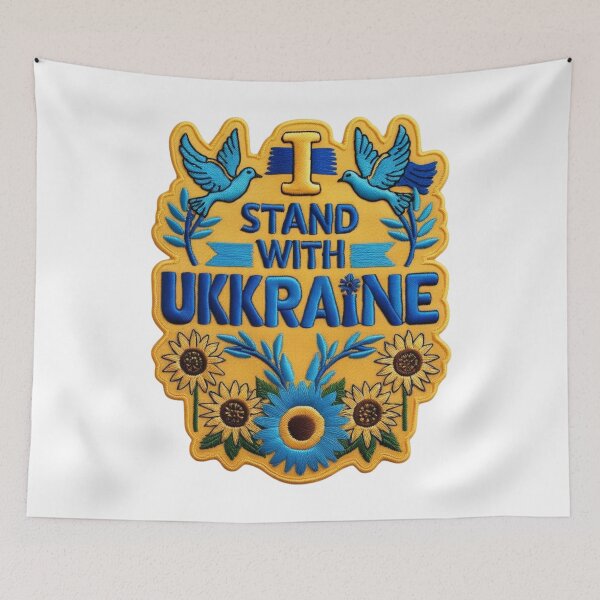 Item preview, I Stand With Ukraine Embroidered Patch designed and sold by ArtDesignTp.