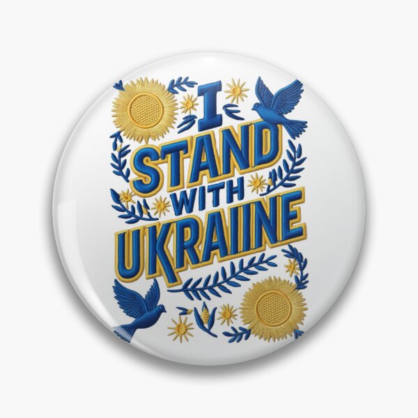 Item preview, I Stand With Ukraine Embroidered Patch Design designed and sold by ArtDesignTp.