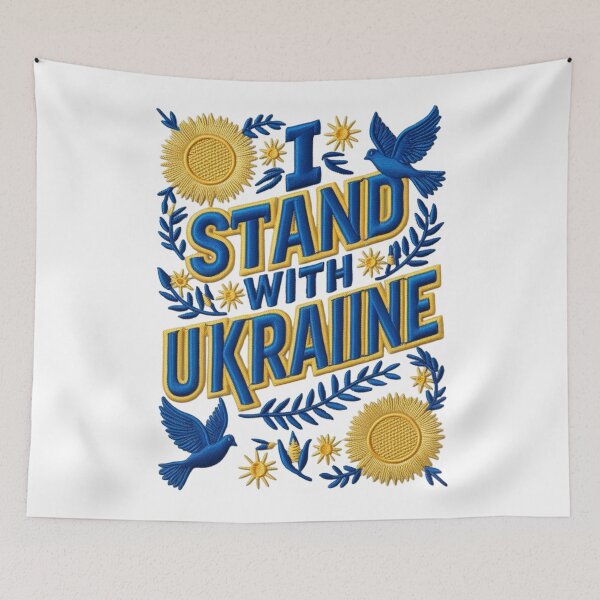 Item preview, I Stand With Ukraine Embroidered Patch Design designed and sold by ArtDesignTp.