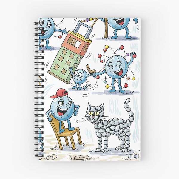 Item preview, Playful Cartoon of Anthropomorphic Atoms in Action designed and sold by Cloud-Riders.