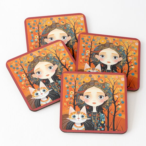 Item preview, Beautiful girl with a cat. designed and sold by Natalia-Vlad.