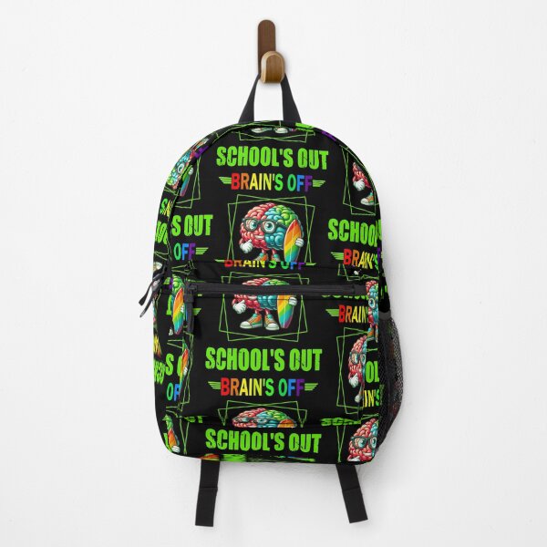 Item preview, School Out Brain Off Funny brain proudly holding its surfboard designed and sold by Creat-Des.