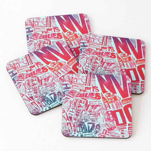 Item preview, Red Blue Typography Storm - Urban Collage Art designed and sold by djovan.