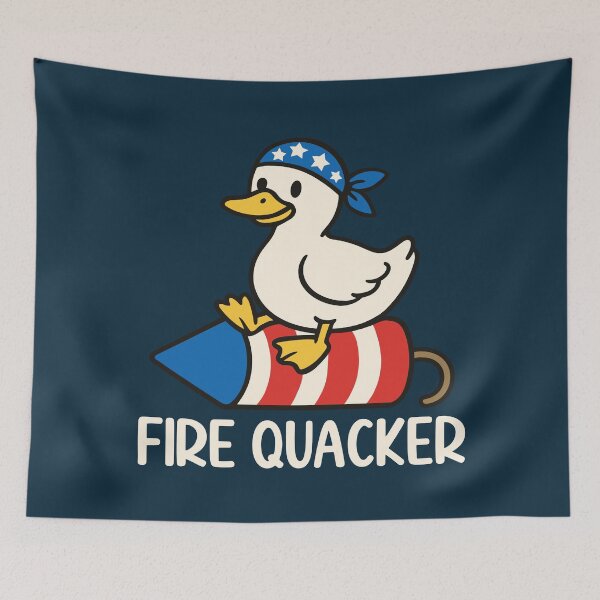 Item preview, Fire Quacker Duck July 4 Independence Day USA  America American Flag designed and sold by NosandEdgy.