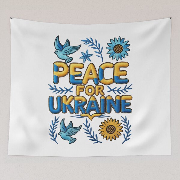 Item preview, Peace for Ukraine Embroidered Patch Design designed and sold by ArtDesignTp.