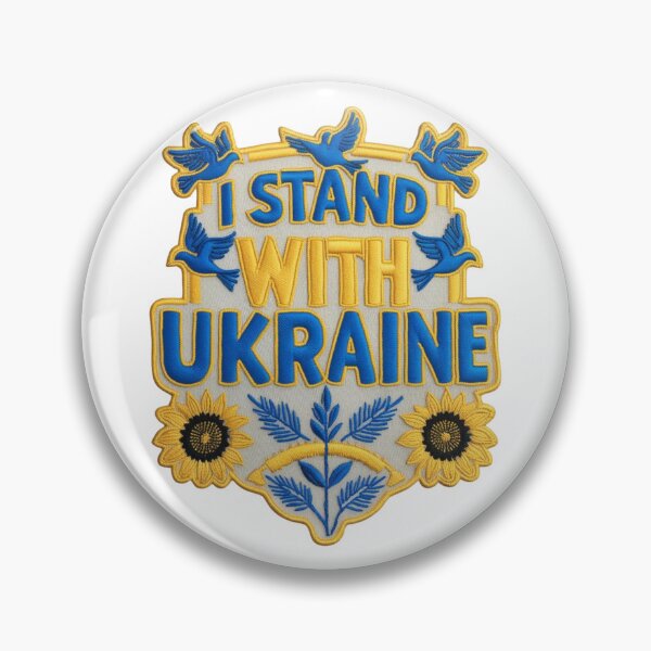 Item preview, I Stand With Ukraine Embroidered Patch Design designed and sold by ArtDesignTp.