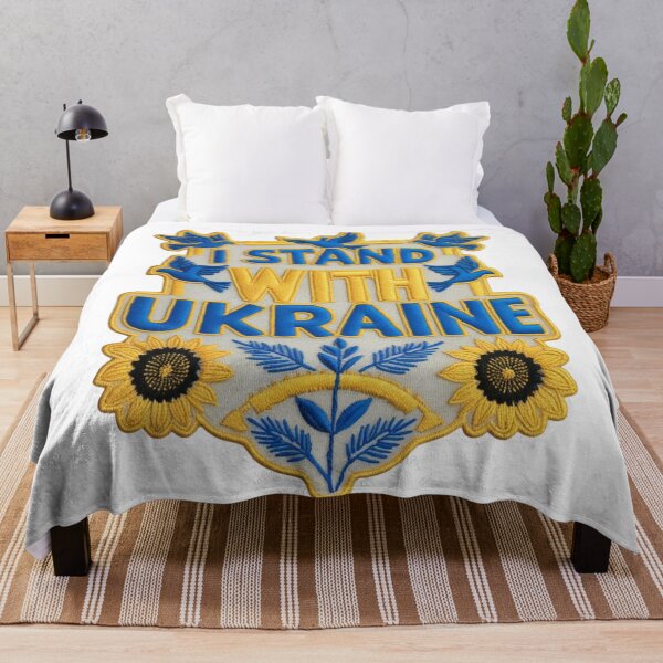 Item preview, I Stand With Ukraine Embroidered Patch Design designed and sold by ArtDesignTp.