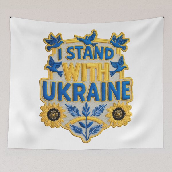 Item preview, I Stand With Ukraine Embroidered Patch Design designed and sold by ArtDesignTp.