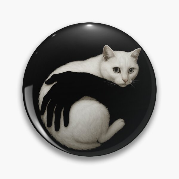 Artikelvorschau, Weiße Katze umarmt von einer Schattenhand entworfen und verkauft von Patternicity.