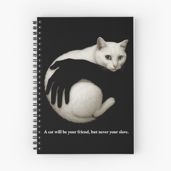Item preview, White Cat Hugged by a Shadow Hand designed and sold by Patternicity.