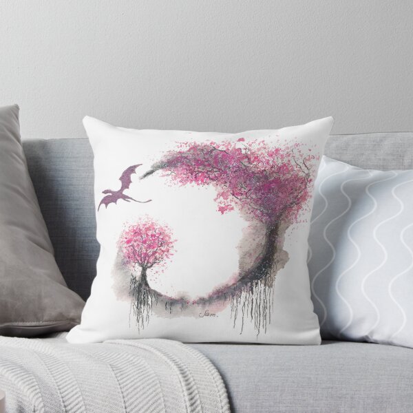 Item preview, Spring Red Dragon, Fourth Wing, Cath, Deigh, Fan Art, Pink Fantasy Dragon designed and sold by Sam Morton - Heart Art.