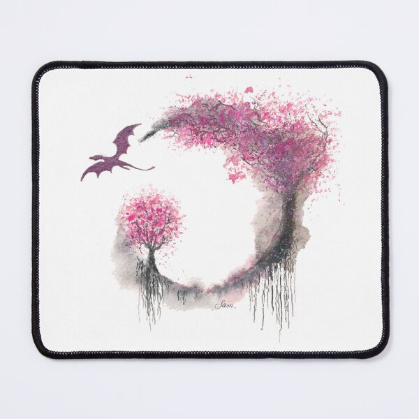 Item preview, Spring Red Dragon, Fourth Wing, Cath, Deigh, Fan Art, Pink Fantasy Dragon designed and sold by Sam Morton - Heart Art.