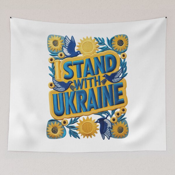 Item preview, Stand With Ukraine Embroidered Patch Design designed and sold by ArtDesignTp.