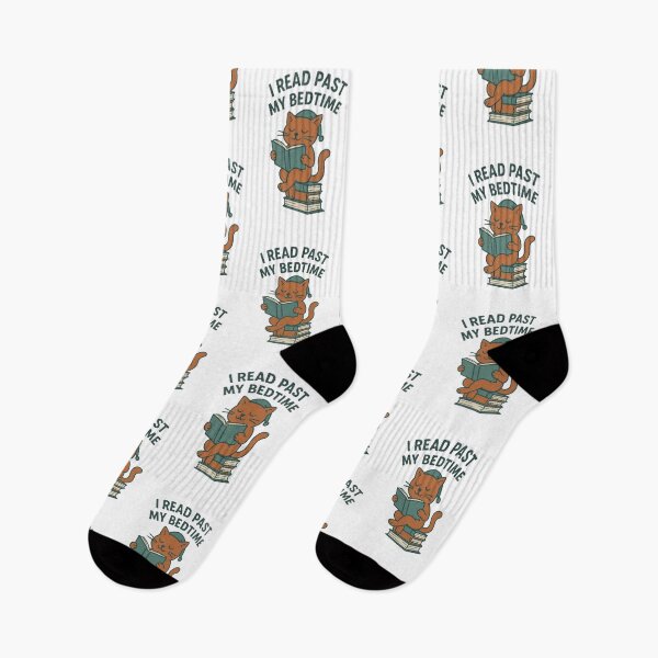 Item preview, I Read Past My Bedtime - Cozy Cat Reader Design designed and sold by SugarPix Designs.