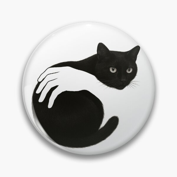 Artikelvorschau, Schwarze Katze, gehalten von einer blassen Hand entworfen und verkauft von Patternicity.