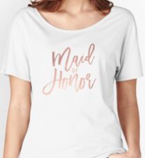 Faux Rose Gold Maid of Honor Relaxed Fit T-Shirt