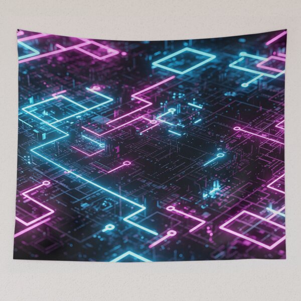 Item preview, Neon Cyber Circuit Grid designed and sold by Owcomm.