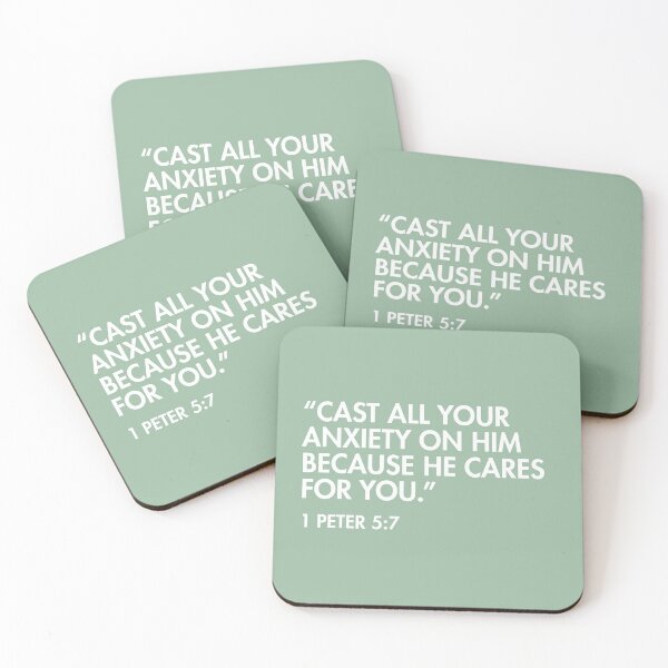 Item preview, Sage Green Bible Verse - 1 Peter 5:7 designed and sold by bywellversed.