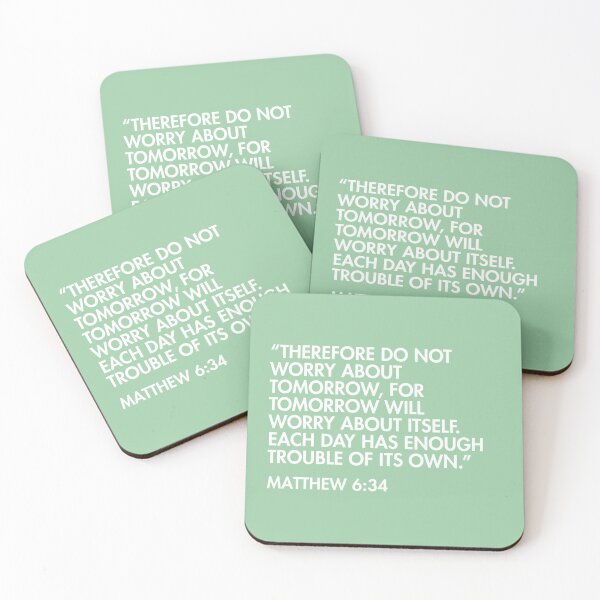 Item preview, Sage Green Bible Verse - Matthew 6:34 designed and sold by bywellversed.
