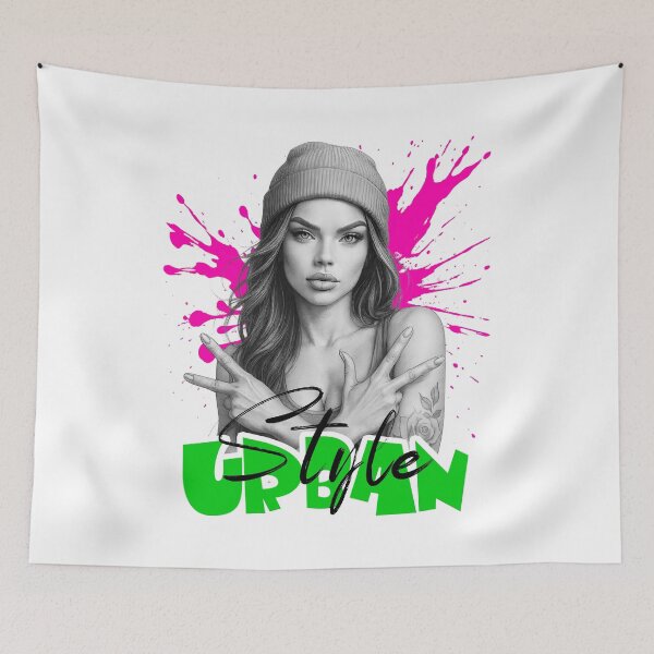 Item preview, Urban Style Graffiti Girl Portrait designed and sold by AtuqStudio.