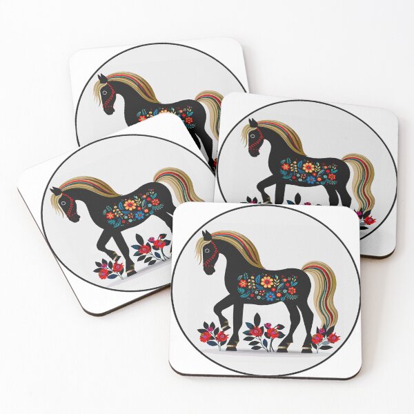 Item preview, Black Folk Art Horse designed and sold by ViaARTfactory.