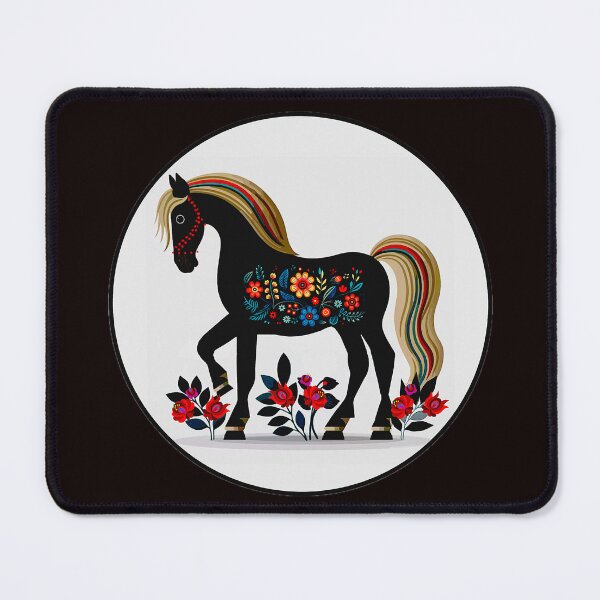 Item preview, Black Folk Art Horse designed and sold by ViaARTfactory.