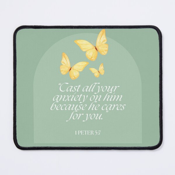 Item preview, Yellow Butterfly Bible Verses - 1 Peter 5:7 designed and sold by bywellversed.