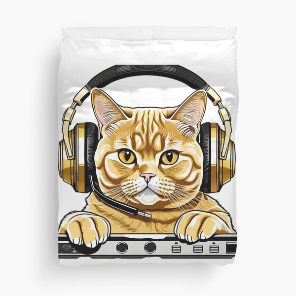 Item preview, Golden British Shorthair Cat DJ Artwork designed and sold by MatthewAMerman.