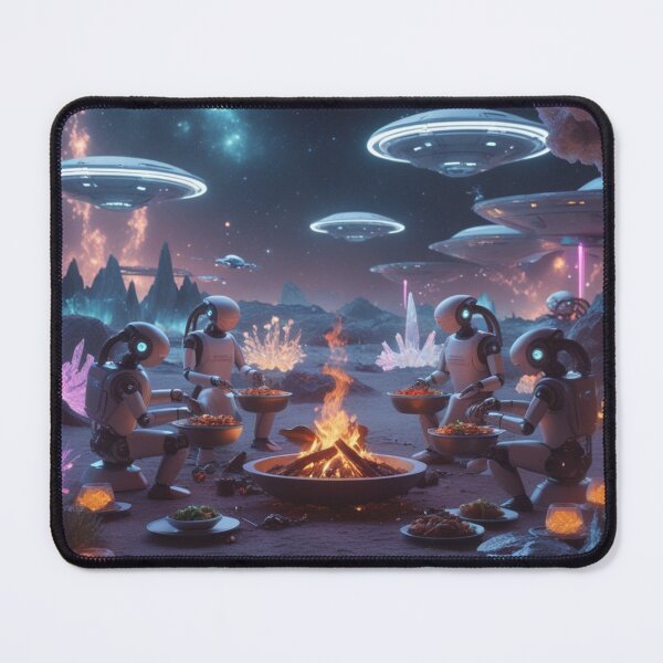 Item preview, Futuristic Robots At Cosmic Campfire Feast designed and sold by Dream Output .