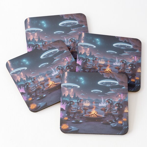 Item preview, Futuristic Robots At Cosmic Campfire Feast designed and sold by Dream Output .