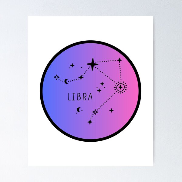 Item preview, Libra Zodiac Logo with Constellation Gradient designed and sold by Midnight789.