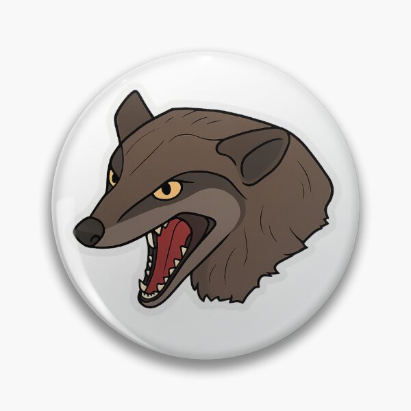 Item preview, Snarling Badger Face – Fierce Woodland Animal Sticker designed and sold by charliebarly.