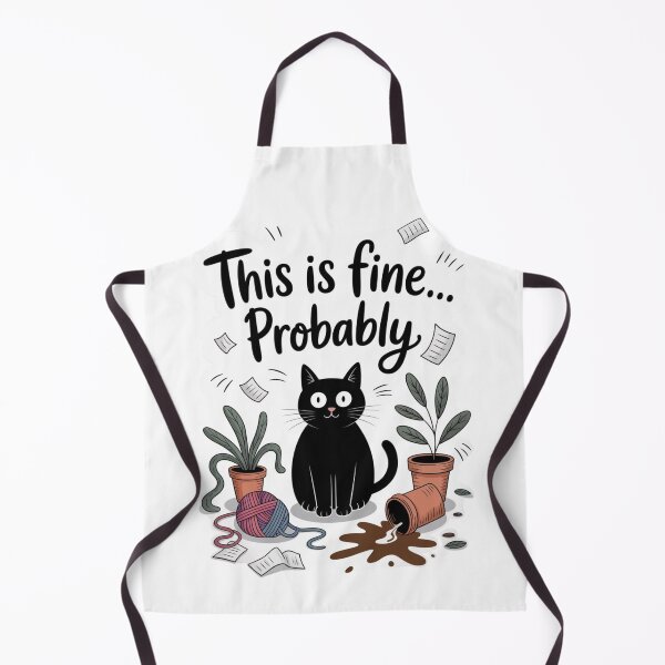 Item preview, This Is Fine… Probably – Black Cat in Chaos designed and sold by jubileejungle.