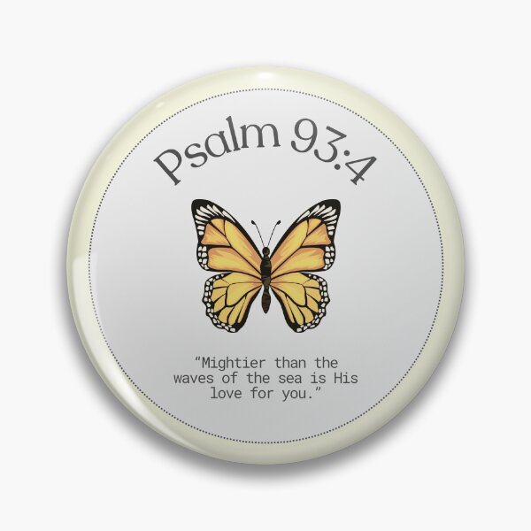 Item preview, Psalm 93:4 Yellow Butterfly Bible Verse designed and sold by bywellversed.