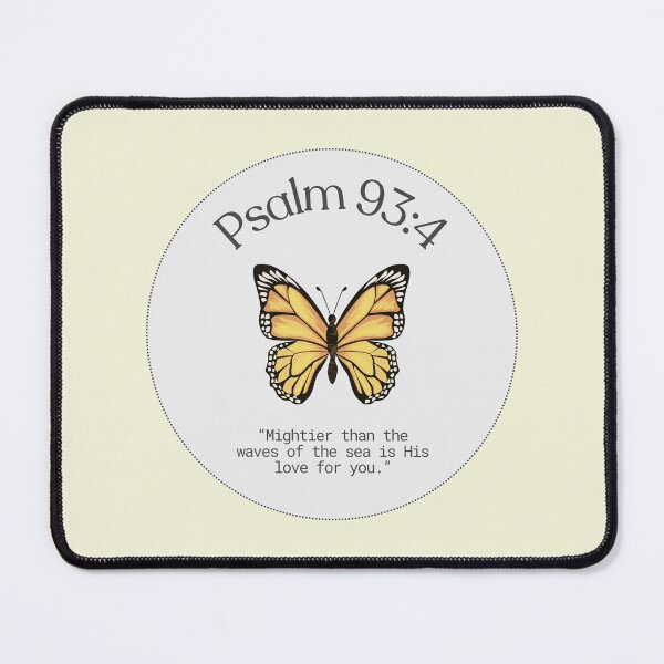 Item preview, Psalm 93:4 Yellow Butterfly Bible Verse designed and sold by bywellversed.