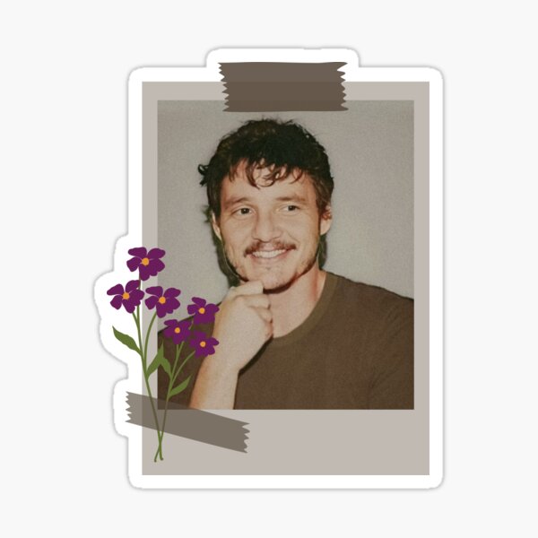 Item preview, Pedro Pascal Purple Flowers Polaroid designed and sold by Copper Crow.