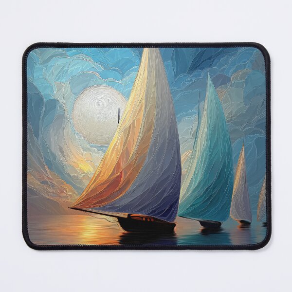 Item preview, Dreamlike Seascape – Sailboats Under Ethereal Skies designed and sold by Rocky Mountain Artistry.