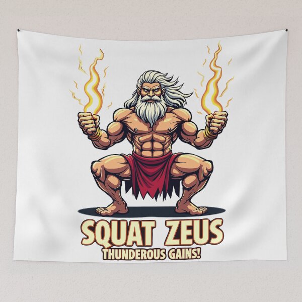 Item preview, Squat Zeus – Thunderous Gains! designed and sold by BeamiCreations.