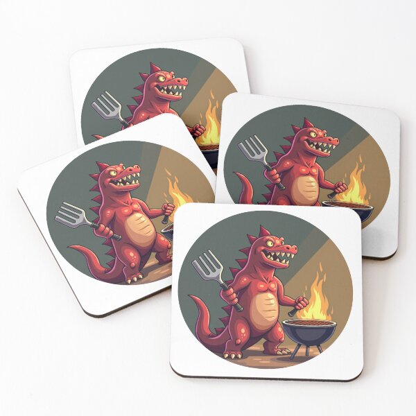 Item preview, Barbecue Dinosaur Cartoon – Grill Master Dino Art- Happy Fathers Day designed and sold by ebocraft.