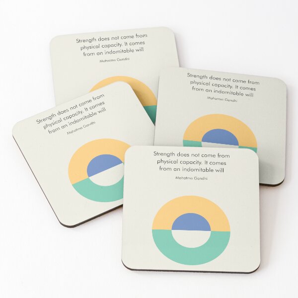 Item preview, Indomitable Will Mahatma Gandhi Quote India Peace designed and sold by kakarikihill.