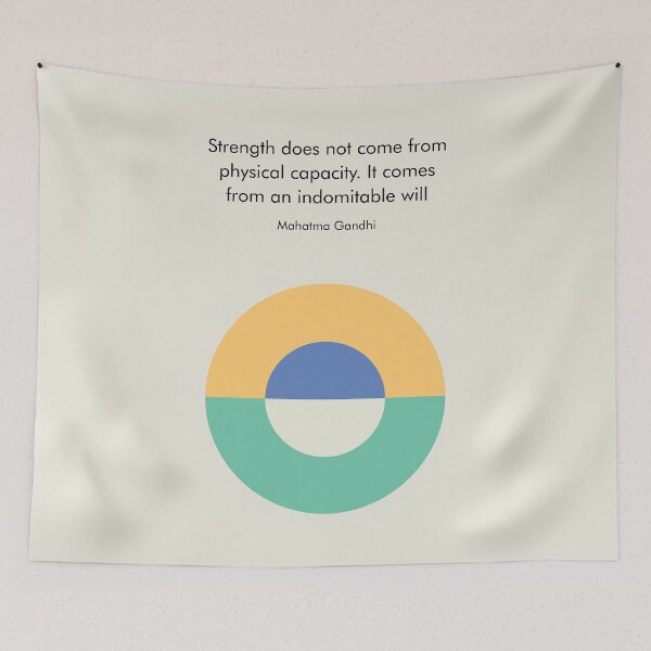 Item preview, Indomitable Will Mahatma Gandhi Quote India Peace designed and sold by kakarikihill.
