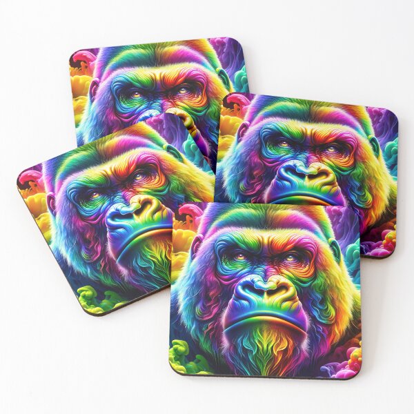 Item preview, Rainbow Gorilla in Neon Ink  designed and sold by clipify.