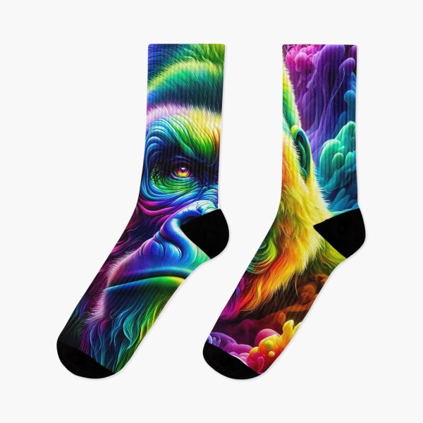 Item preview, Rainbow Gorilla in Neon Ink  designed and sold by clipify.
