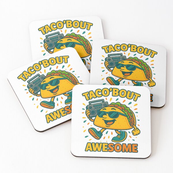 Item preview, Taco 'Bout Awesome – Funny Dancing Taco with Boombox T-Shirt designed and sold by LuckyFoxMerch.