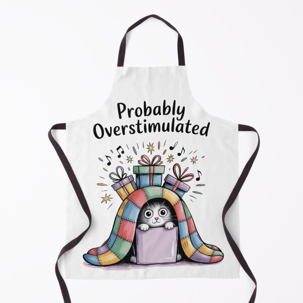Item preview, Probably Overstimulated – Anxious Black Cat Under Blanket designed and sold by jubileejungle.